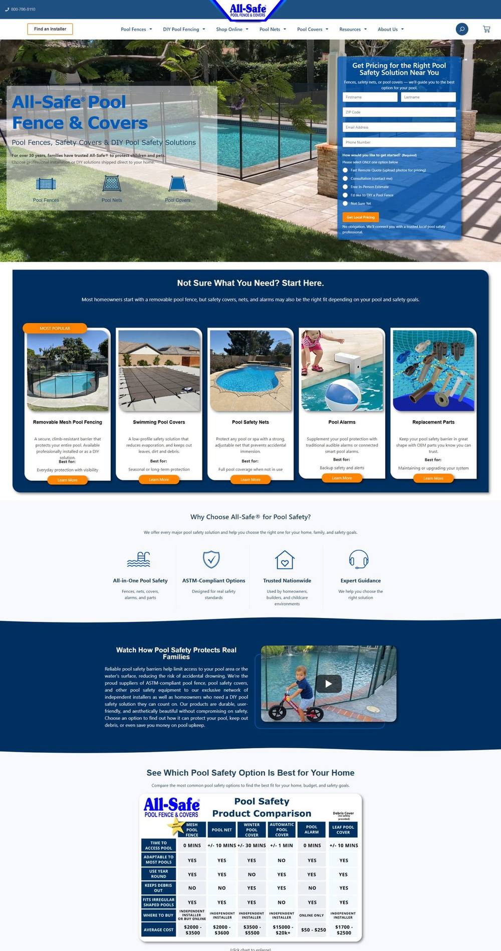 All-Safe Pool Fence & Covers full page preview